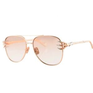 Used Anna Karin Karlsson Rose Gold/Gold Aviator Sunglasses Claw Voyage